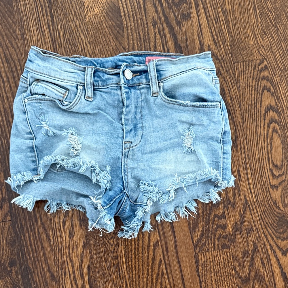 Blank NYC Light Wash Distressed Denim Shorts